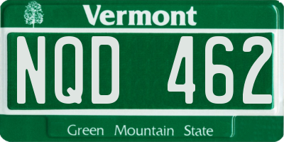 VT license plate NQD462
