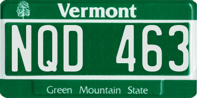 VT license plate NQD463