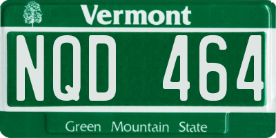 VT license plate NQD464