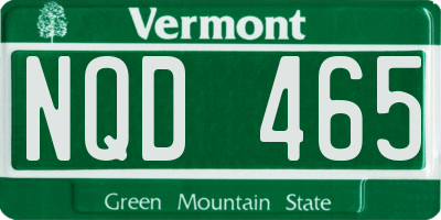 VT license plate NQD465