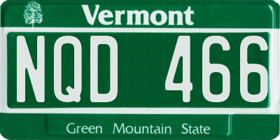 VT license plate NQD466