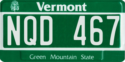 VT license plate NQD467
