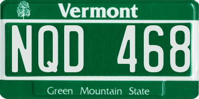 VT license plate NQD468