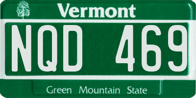 VT license plate NQD469