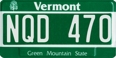 VT license plate NQD470