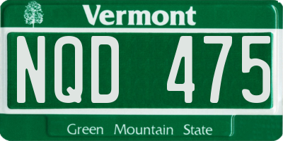 VT license plate NQD475