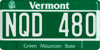 VT license plate NQD480