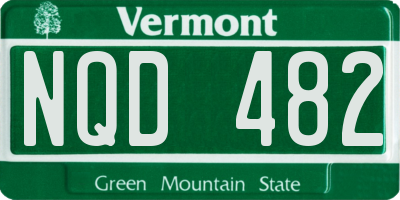 VT license plate NQD482