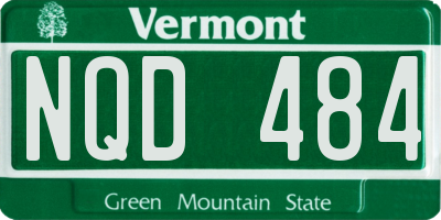 VT license plate NQD484
