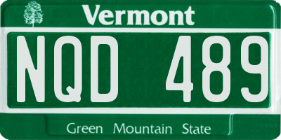 VT license plate NQD489