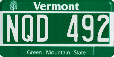 VT license plate NQD492