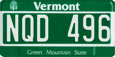 VT license plate NQD496