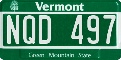 VT license plate NQD497