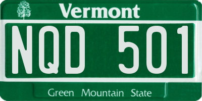 VT license plate NQD501