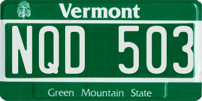 VT license plate NQD503