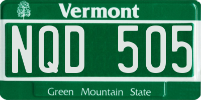 VT license plate NQD505