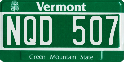 VT license plate NQD507
