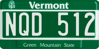 VT license plate NQD512