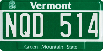 VT license plate NQD514