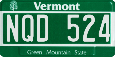 VT license plate NQD524