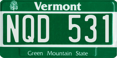 VT license plate NQD531