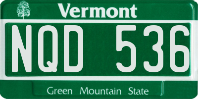 VT license plate NQD536