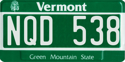 VT license plate NQD538