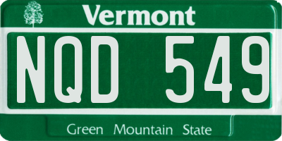 VT license plate NQD549