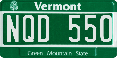 VT license plate NQD550
