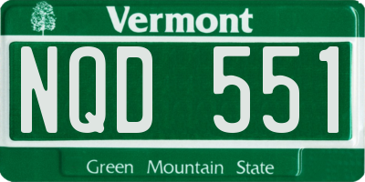 VT license plate NQD551