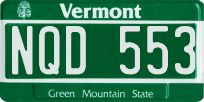 VT license plate NQD553