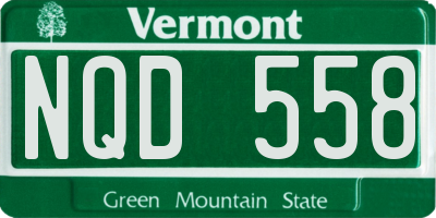 VT license plate NQD558