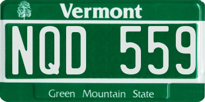 VT license plate NQD559