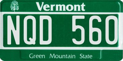 VT license plate NQD560
