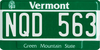 VT license plate NQD563