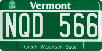 VT license plate NQD566