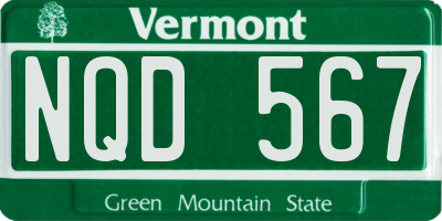VT license plate NQD567