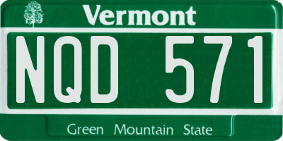 VT license plate NQD571