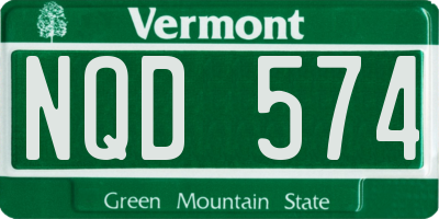 VT license plate NQD574
