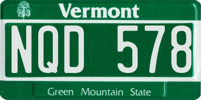 VT license plate NQD578