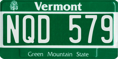 VT license plate NQD579