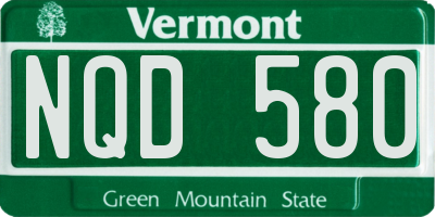 VT license plate NQD580