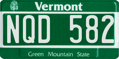 VT license plate NQD582