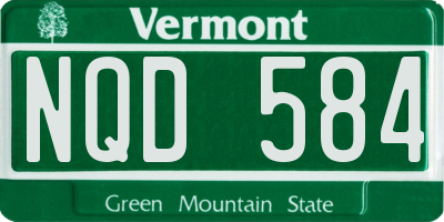 VT license plate NQD584
