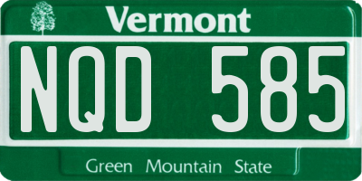 VT license plate NQD585