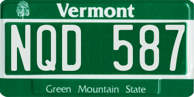 VT license plate NQD587
