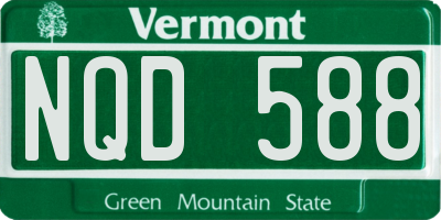 VT license plate NQD588