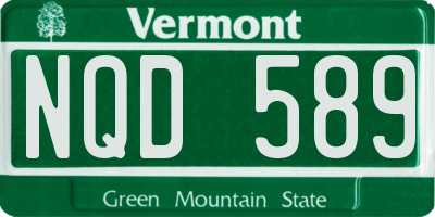 VT license plate NQD589