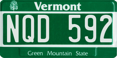 VT license plate NQD592