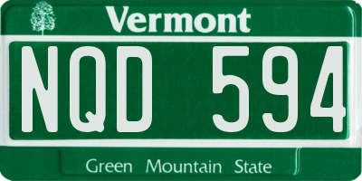 VT license plate NQD594